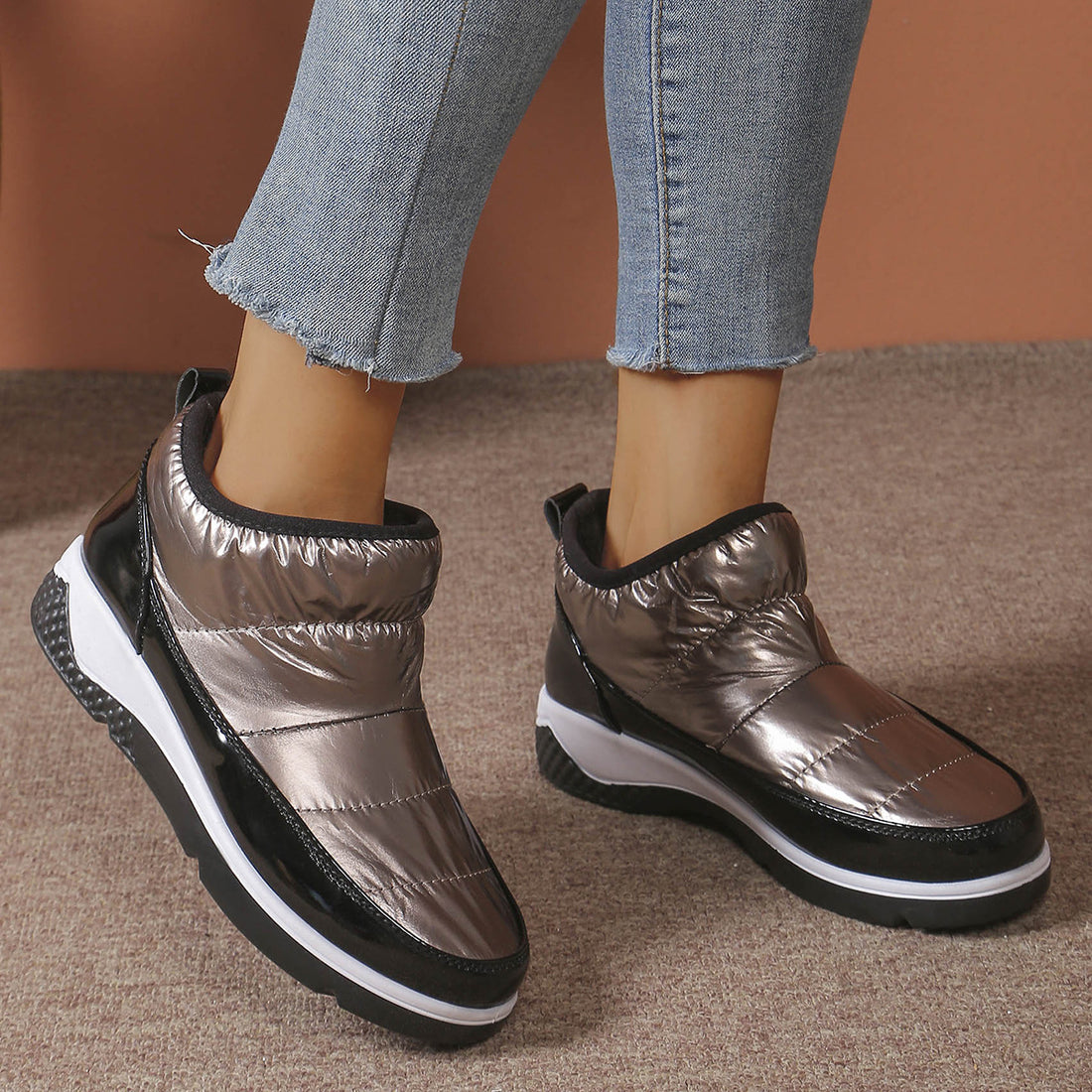 new short snow boots for women large size winter new canvas lined thick warm large size women's boots cotton shoes - JAS AND SUE