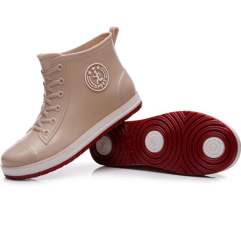Short tube rain boots waterproof shoes women's versatile low cut fashionable anti slip wear-resistant and outer rain boots - JAS AND SUE