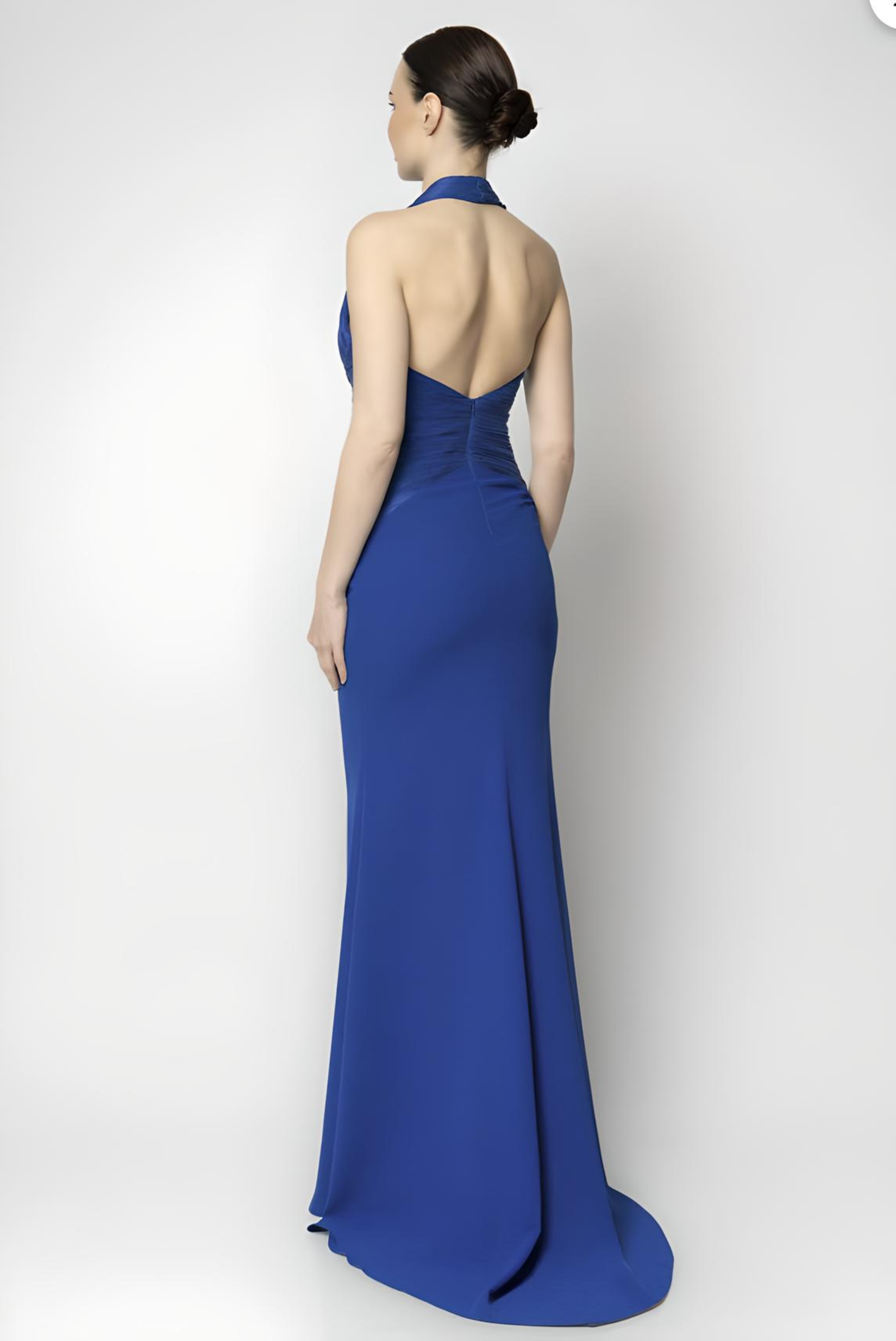 Navy Blue and White Formal Evening Dress for Women