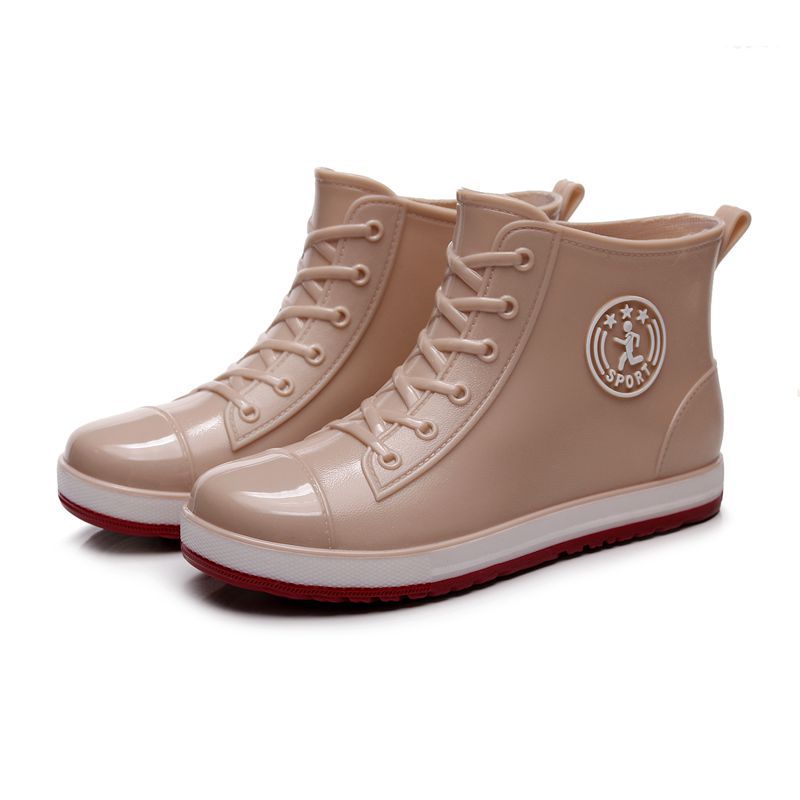Short tube rain boots waterproof shoes women's versatile low cut fashionable anti slip wear-resistant and outer rain boots - JAS AND SUE