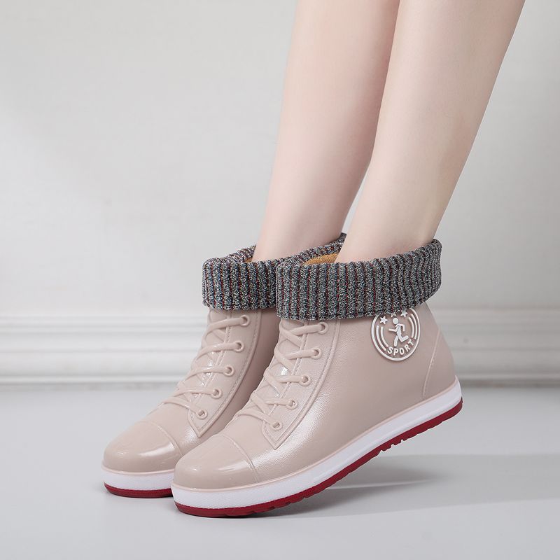 Short tube rain boots waterproof shoes women's versatile low cut fashionable anti slip wear-resistant and outer rain boots - JAS AND SUE