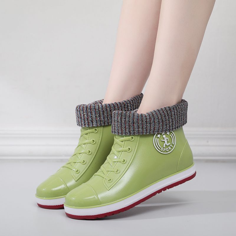 Short tube rain boots waterproof shoes women's versatile low cut fashionable anti slip wear-resistant and outer rain boots - JAS AND SUE