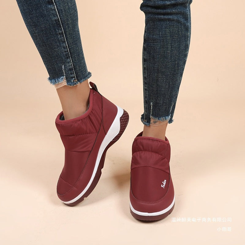 new short snow boots for women large size winter new canvas lined thick warm large size women's boots cotton shoes - JAS AND SUE