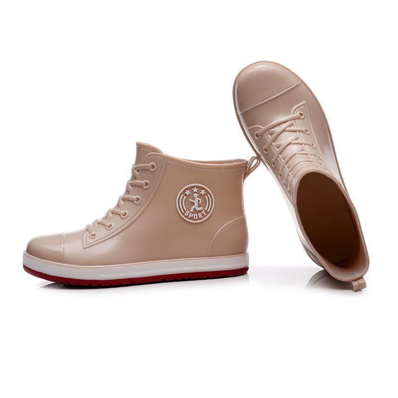 Short tube rain boots waterproof shoes women's versatile low cut fashionable anti slip wear-resistant and outer rain boots - JAS AND SUE