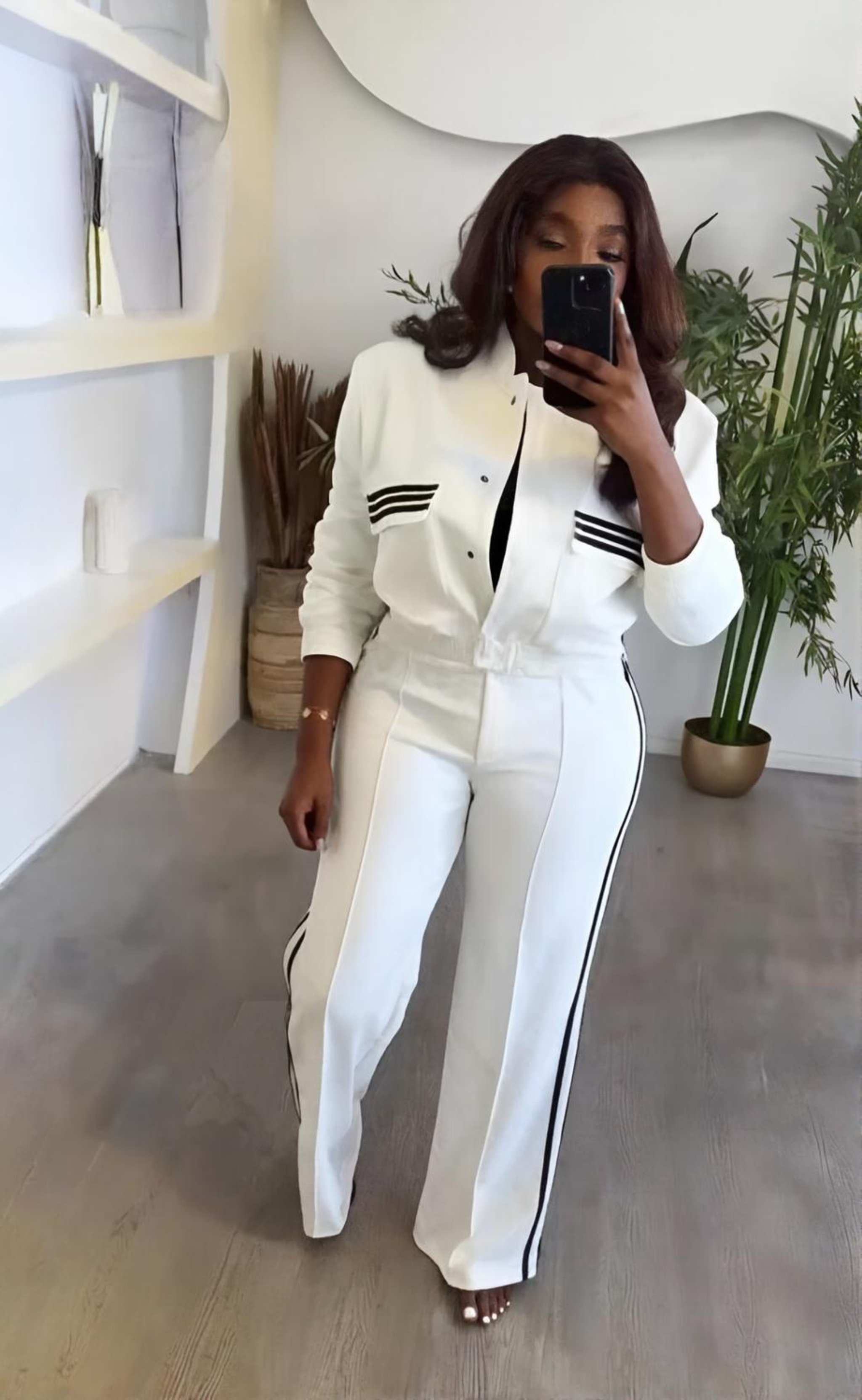 Smart Plus Size 2PC Long Sleeve Red Suit - JAS AND SUE