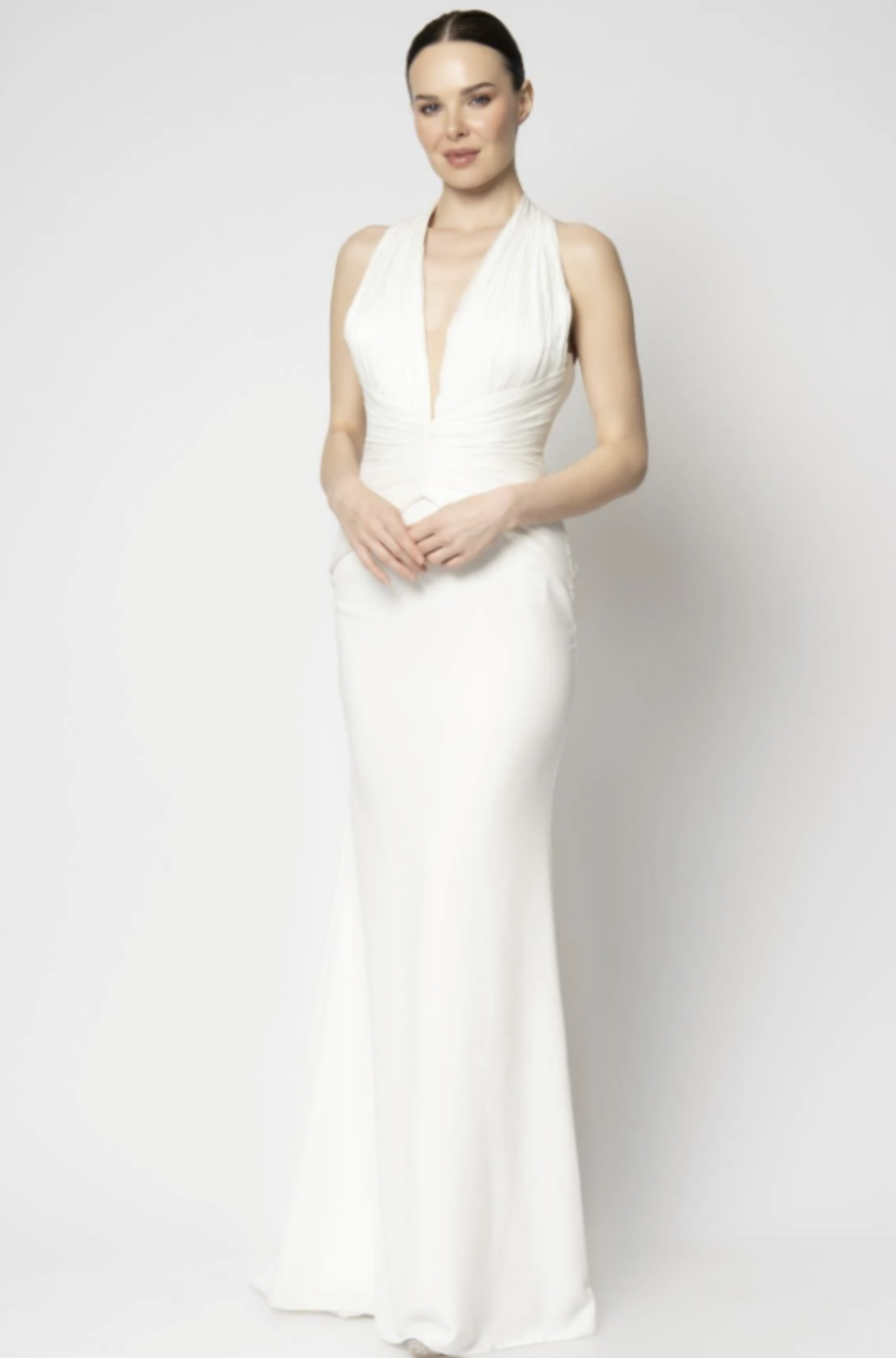 Navy Blue and White Formal Evening Dress for Women