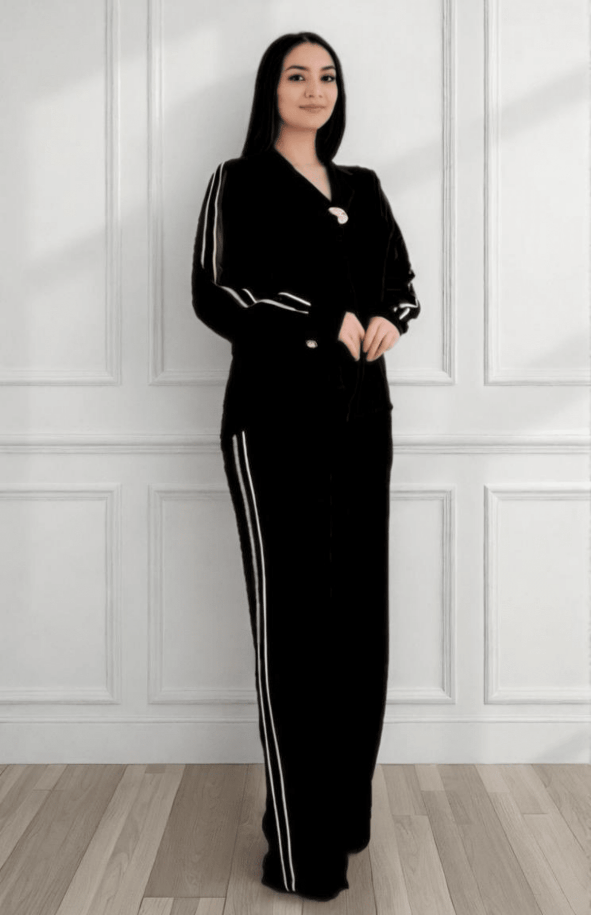 Chic Plus Size Long Sleeve Suit - JAS AND SUE