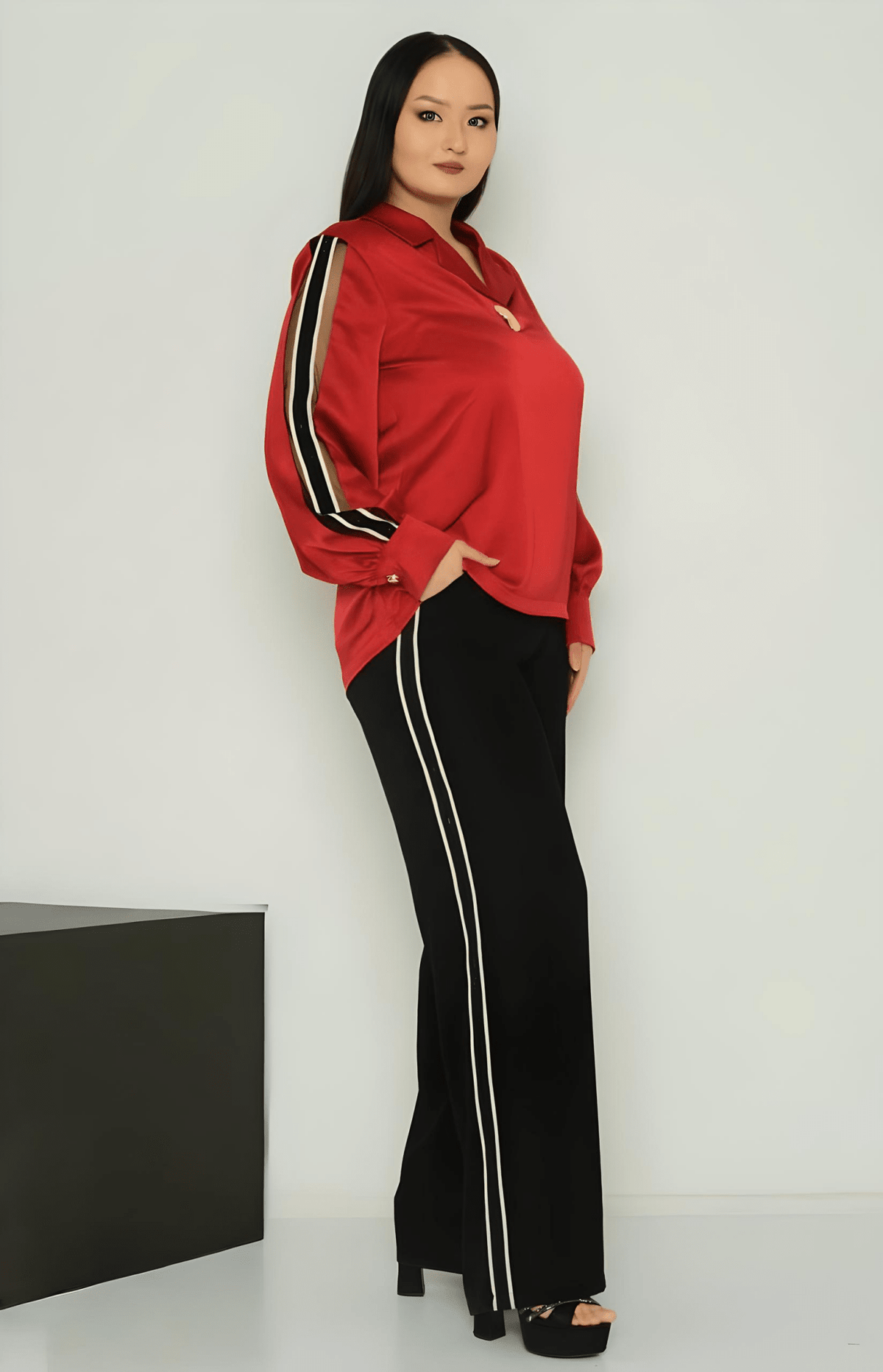 Chic Plus Size Long Sleeve Suit - JAS AND SUE