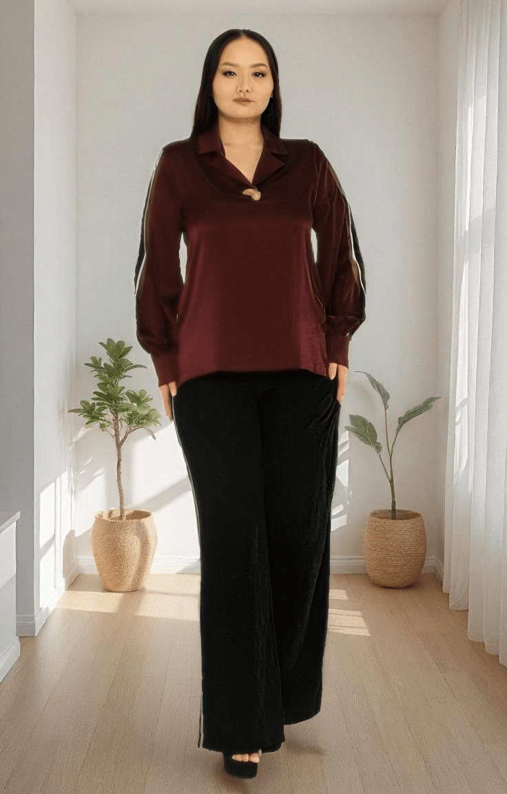 Chic Plus Size Long Sleeve Suit - JAS AND SUE
