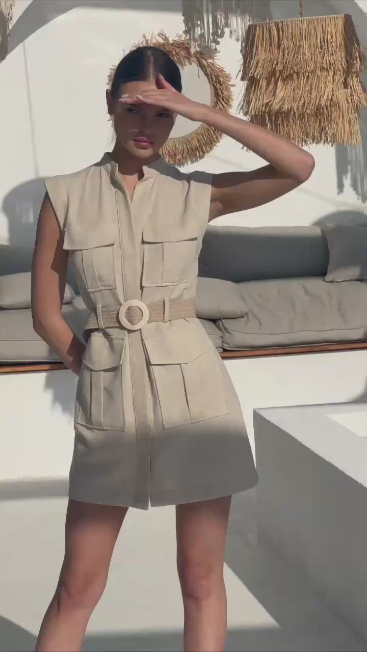 Sleeveless Linen Dress