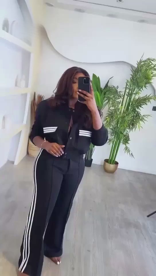 Smart Plus Size 2PC Long Sleeve Red Suit