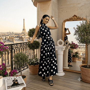 The Monaco Polka Dot Maxi Dress - JAS AND SUE