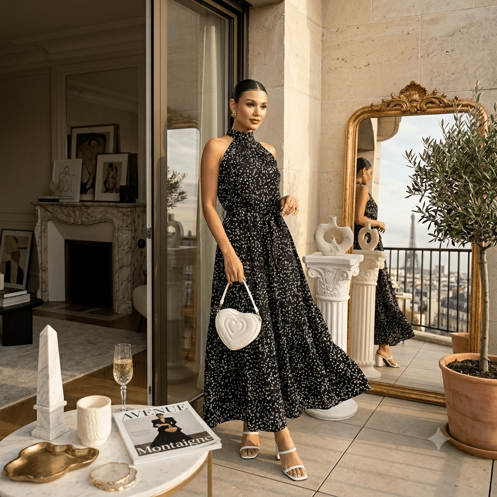 The Noire Étoile Maxi Dress - JAS AND SUE
