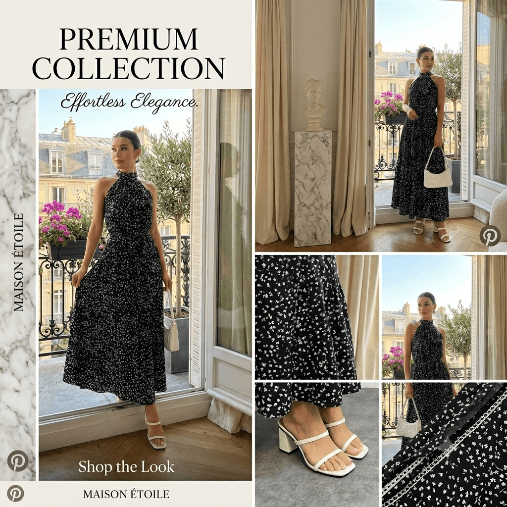 The Noire Étoile Maxi Dress - JAS AND SUE