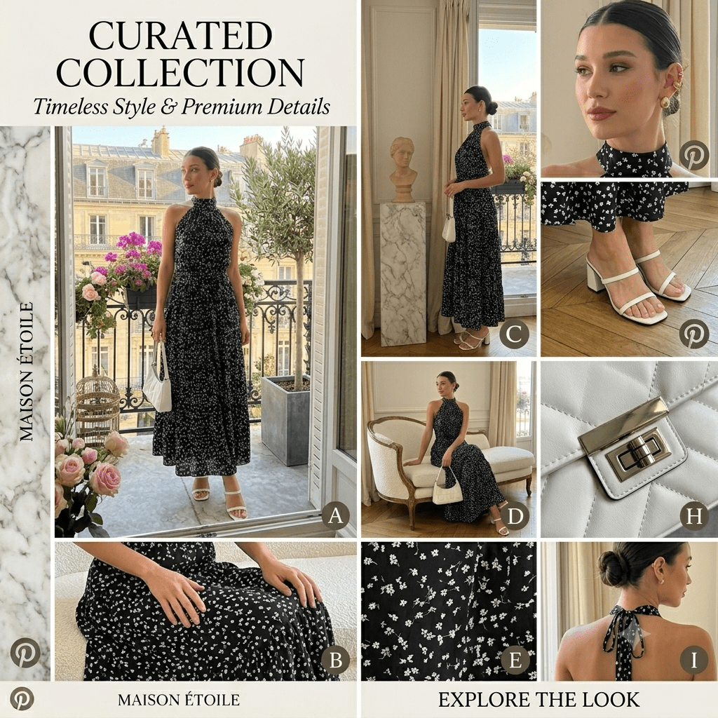 The Noire Étoile Maxi Dress - JAS AND SUE