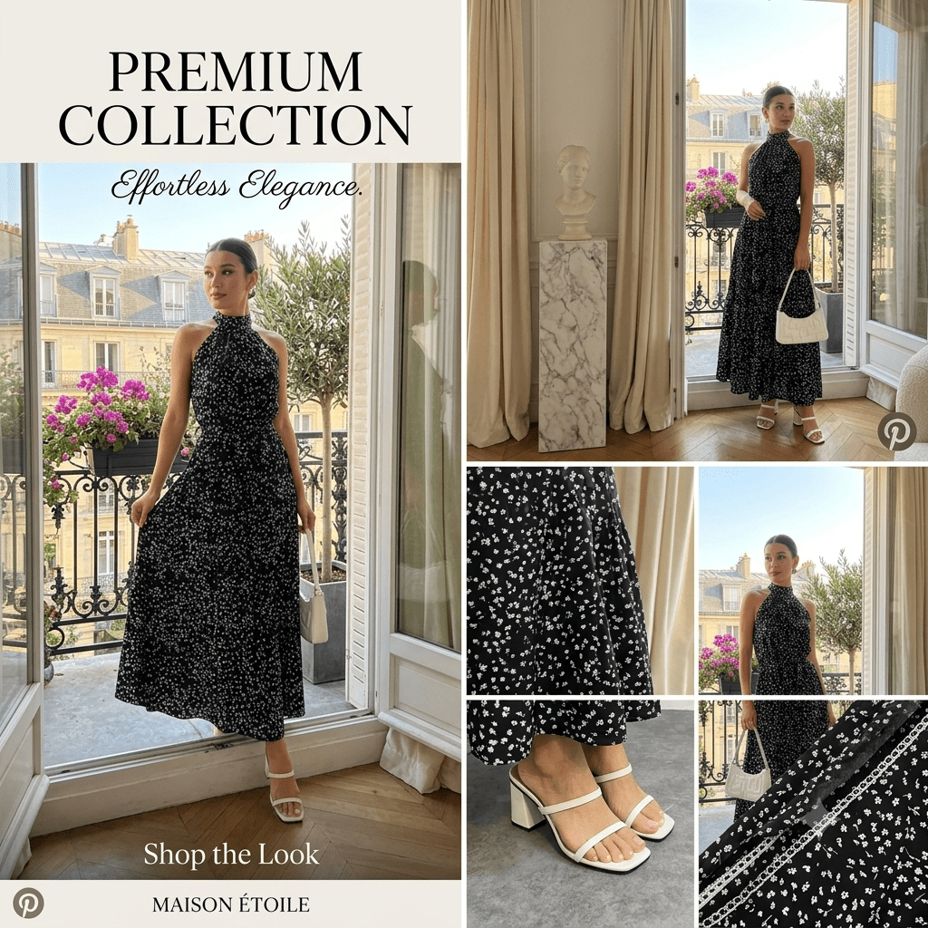 The Noire Étoile Maxi Dress - JAS AND SUE