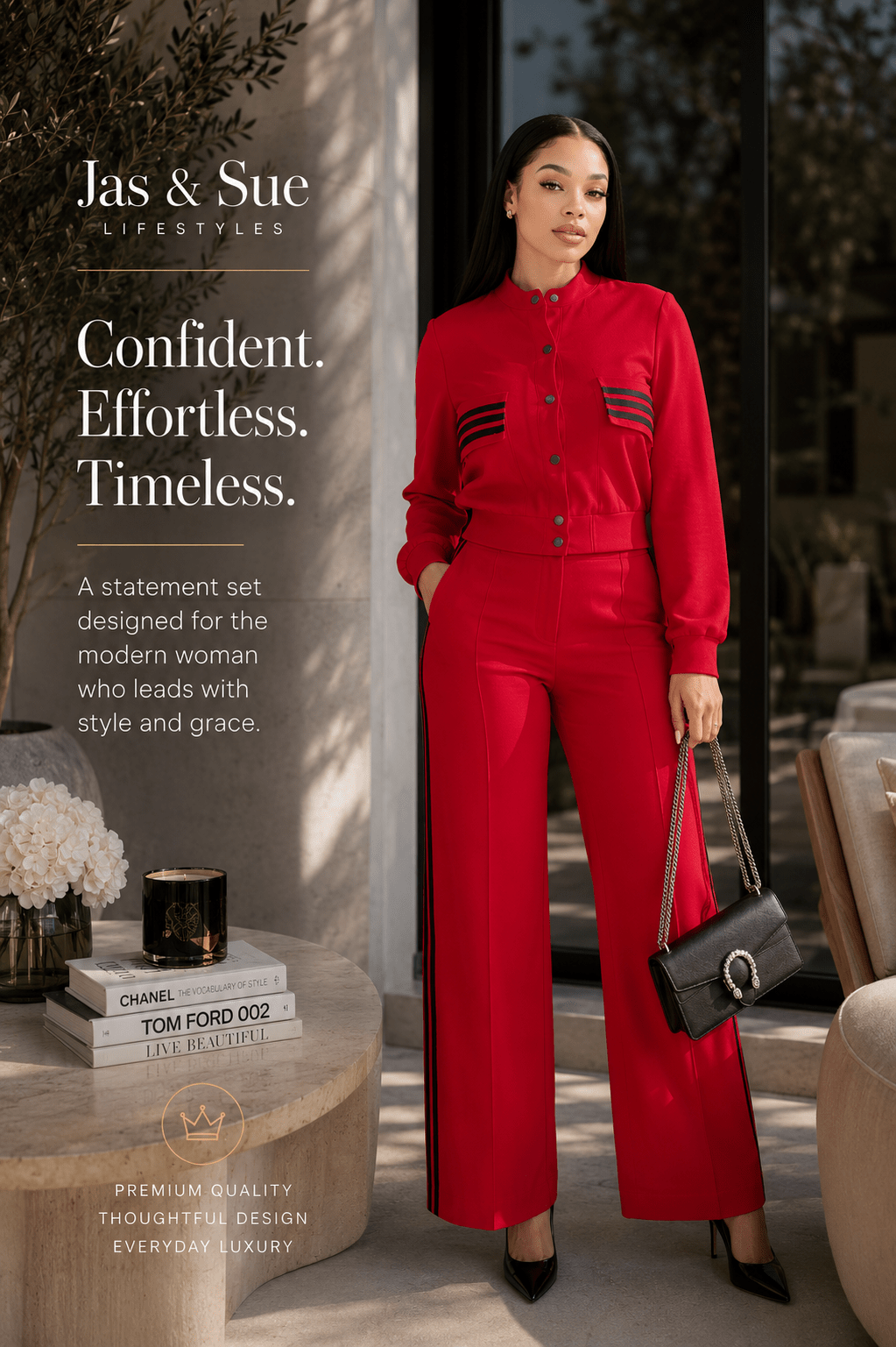 The Valentina™ Power Suit – Tailored Two-Piece Elegance - JAS AND SUE