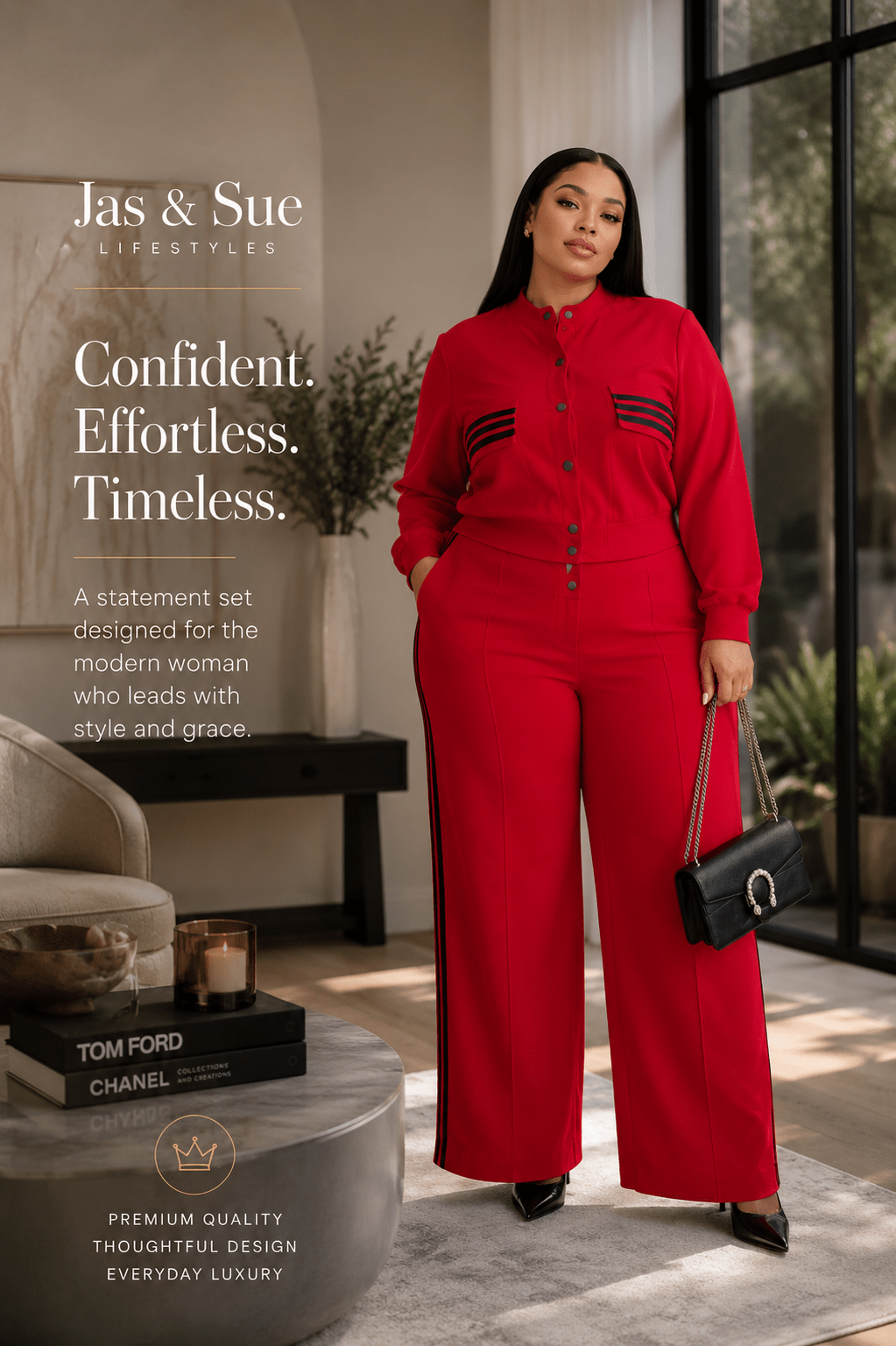 The Valentina™ Power Suit – Tailored Two-Piece Elegance - JAS AND SUE
