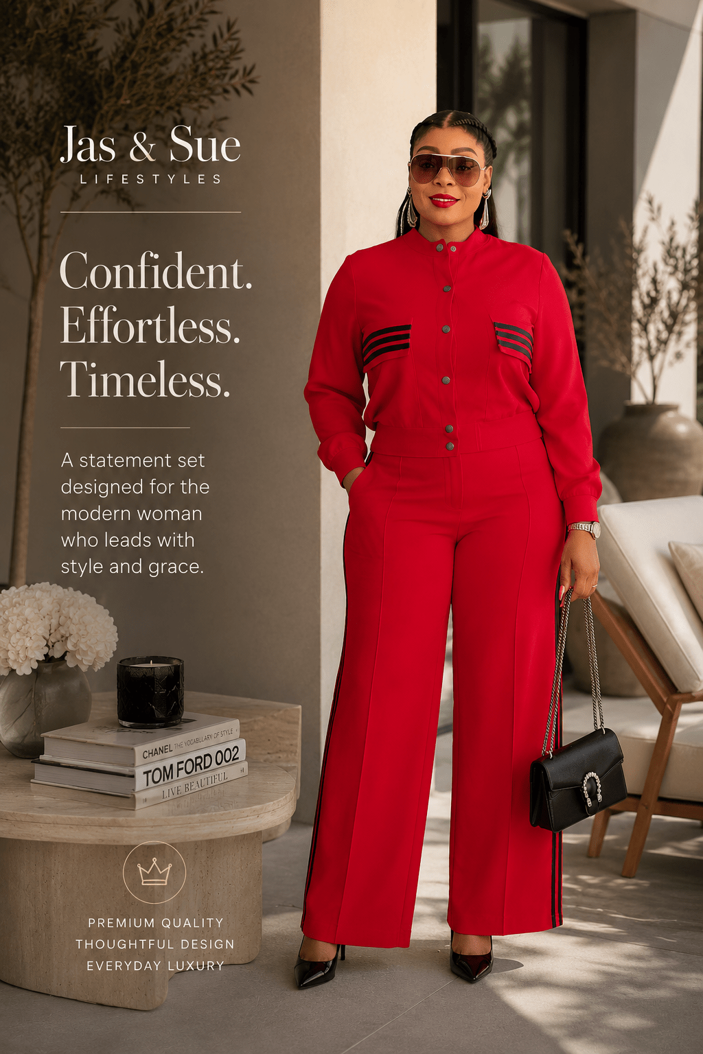 The Valentina™ Power Suit – Tailored Two-Piece Elegance - JAS AND SUE