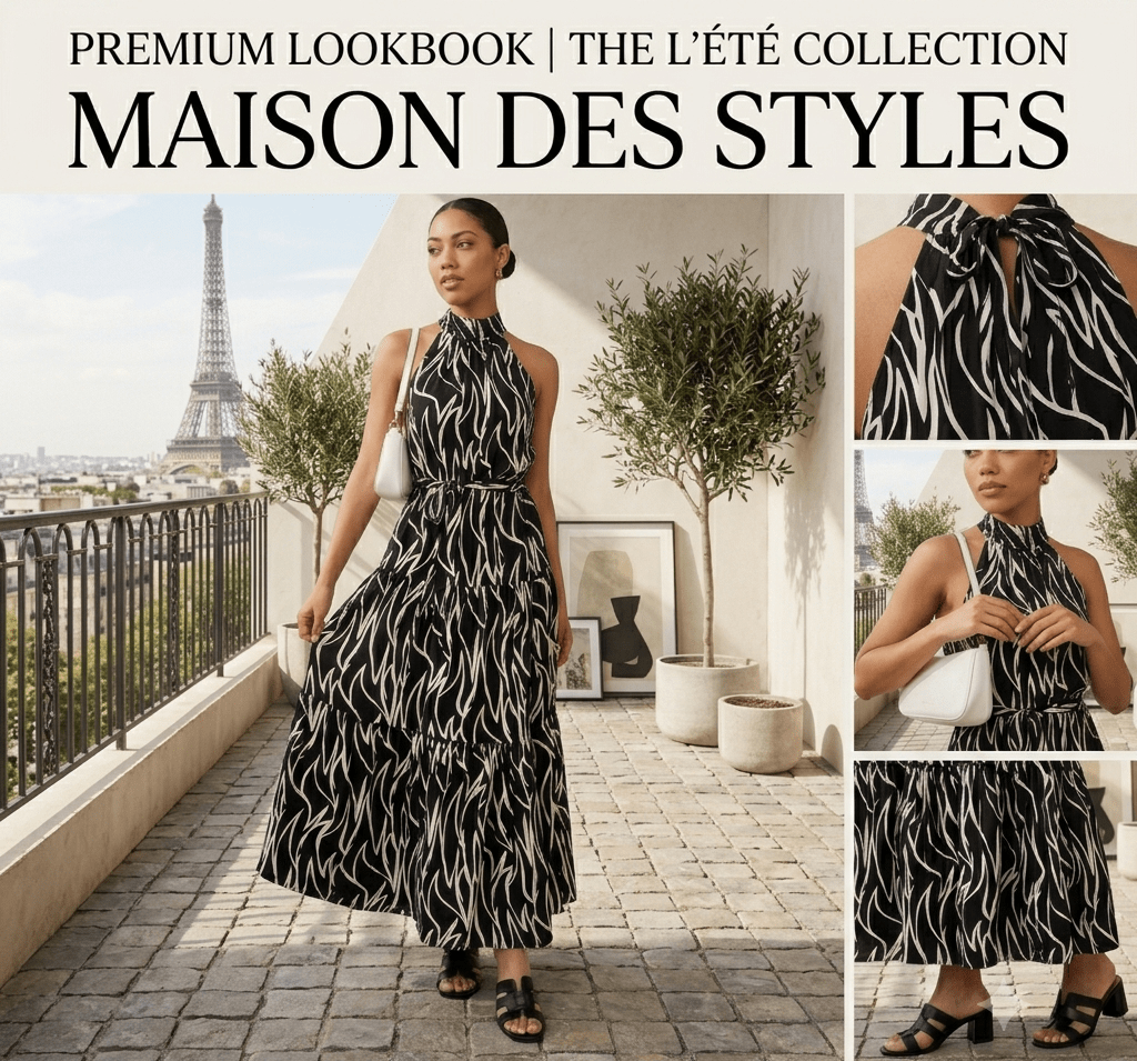 The Verona Noir Maxi Dress - JAS AND SUE